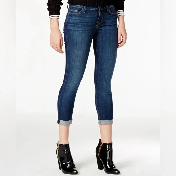 ❤️ 7 for all mankind the skinny crop and roll jeans  25x23 - Picture 1 of 12